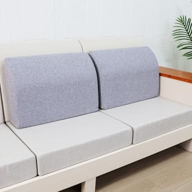 M Mute Touch 2PCS Sofa Couch Back Cushions, Backrest Support Pillow for Elderly,Extra Large Thick Lumbar Support Pillow for Home (6x24x13.2 in, Linen, Medium Grey)