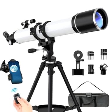 FAMIROSA Telescope for Adults High Powered, 90mm Aperture (36X-270X) 900mm Focal Length Refractor Astronomy Telescopes for Planets and Stars, Professional Telescopio with Bag, Phone Adapter, Tripod