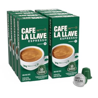 Cafe La Llave Latin Style Espresso Pods, Dark Roast, Compatible with Nespresso Original Line, 40 Count Aluminum Capsules