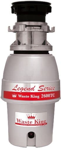 Waste King L-2600TC Controlled Activation 1/2 HP Garbage Disposal with Safer Controlled Griding, Power Cord Included