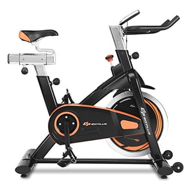 Goplus Indoor Cycling Bike, Stationary Bicycle with Flywheel and LCD Display, Cardio Fitness Cycle Trainer Professional Exercise Bike for Home and Gym Use (30 LBS Flywheel)