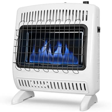 BILT HARD Vent Free Blue Flame Propane Heater with Thermostat Control, 30000 BTU Propane Wall Heater with Wall Mount and Base Feet for Indoor Use, Piezo Ignition, Heats Up to 1400 Sq. Ft.
