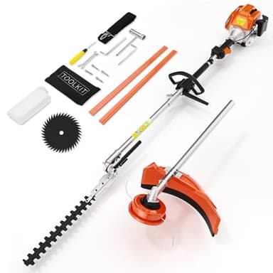 Panghuhu88 52cc 3 in 1 Gas String Trimmer with Gas Hedge Trimmer,2-Stroke Brush Cutter Gas Powered,Gas Weed Eater Trimmer for Weeds and Grass (52cc Gas Trimmer)