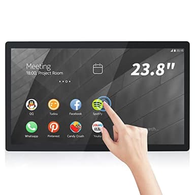 TouchWo 23.8 inch Android 11 Touchscreen Monitor Tablet, 16:9 FHD 1080P, WiFi & BT, Built-in Speakers, RK3568 2GB RAM & 32GB ROM, Smart Board for Classroom, Meeting & Game