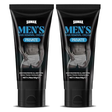 Hair Removal Cream, Intimate Hair Removal Cream for Men Painless Depilatory for Unwanted Male Hair In Intimate/Private Area, Suitable for All Skin Types,2 Pack