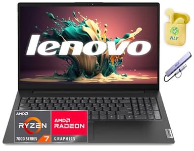 Lenovo Laptop, 15.6" FHD Business Laptop Computer, AMD Ryzen 7 8-Core Processor, 24GB RAM 1TB Storage (512GB SSD + 512GB Docking Station Set), Windows 11 Laptop, Numeric Keypad, NLY Earphones, Black