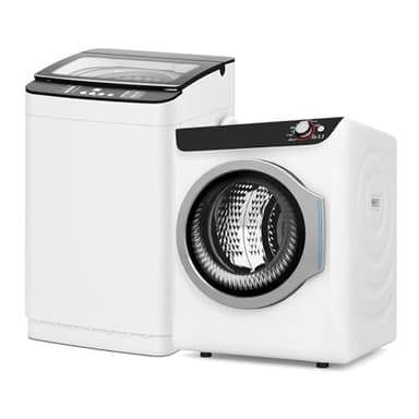 Auertech Portable Washer and Dryer Combo Set, 28 lbs Fully Automatic Washing Machine with Stainless Steel Inner Tub, 2.6 Cu.Ft Portable Dryers, Compact Washer and Dryer for Apartment, RV, Dorm