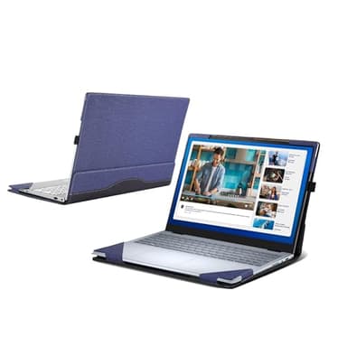 WODBAO Laptop Case for Dell 16 Plus Laptop DB16250 16255 [not Compatible with Any Other Model] ，2 in 1 PU Leather Inside Pocket Cover (Dark Blue)