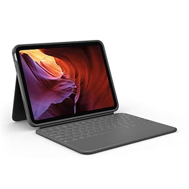 Logitech Rugged Folio Keyboard Case for iPad (10th gen & A16) with Smart Connector and Durable Spill-Proof Keyboard - Graphite
