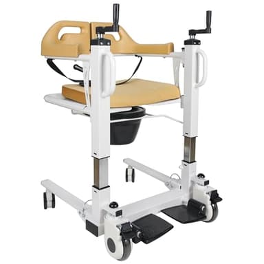 Patient Lift Transfer Chair for Home, 4 in 1 Portable Transfer Chair for Senior Adults, Bed to Toilet Transfer Lift, Ships from USA - Weight Capacity 290 lb - Easy to Use