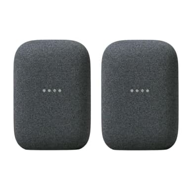 Google Audio (2-Pack) Smart Speakers – Wireless Bluetooth & Wi‑Fi Home Speaker Bundle with Powerful Stereo Sound, Multi-Room Audio Assistant Voice Control
