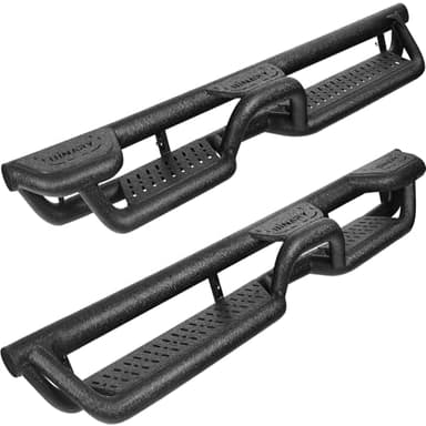 BINARY STAR Running Boards Compatible with 2005-2023 Toyota Tacoma Double Cab. Double Cab Tacoma Side Steps with Bed & Center Access. 6-Inch Carbon Steel Steps