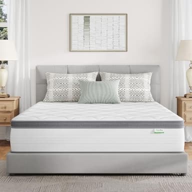 Novilla Queen Mattress, 12 Inch Hybrid Mattress Queen Combine Innerspring and Comfort Foam Layer, Pressure Relief & Motion Isolation, Medium Firm Feel