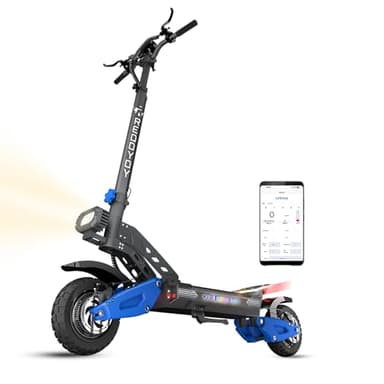 JUNLING RD2 Electric Scooter for Adults, 5000W Dual Motor, 50 Mph Top Speed, 55 Miles Max Range, 60V/25AH Battery, Dual Suspension Hydraulic Braking System, 10.5" Off-Road e-Scooter with LED Light