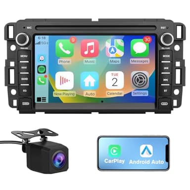 AWESAFE Car Stereo for Chevy Silverado Suburban Avalanche Impala Tahoe GMC Acadia 2007-2013, Android 13 Silverado Radio with CarPlay Android Auto Touch Screen with Backup Camera