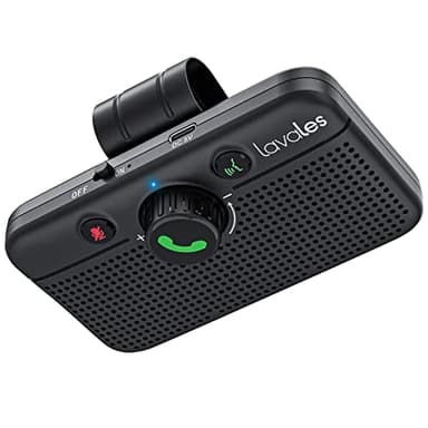 Lavales Bluetooth 5.3 Car Speaker, Handsfree Wireless Bluetooth Speaker Kit for Cell Phone, Support Siri & Google Voice Assistant, Motion Auto On, Wireless Audio Car Kit Speakerphone with Visor Clip