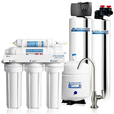 APEC Water Systems TO-SOLUTION-15 Whole House Water Filter, Salt Free Water Softener & Reverse Osmosis Drinking Water Filtration Systems for 3-6 Bathrooms