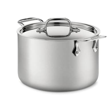 All-Clad D5® Stainless Steel Core 4 Quart Soup Pot With Lid - Made in the USA - The Upgrade for Supremely Even Heat- Oven Safe & Induction Compatible Cookware