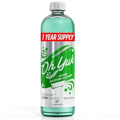 Oh Yuk Jetted Tub Cleaner for Jacuzzis, Bathtubs, Whirlpools, The Most Effective Jetted Tub Cleaner, Septic Safe, 4 Cleanings per Bottle - 16 Ounces