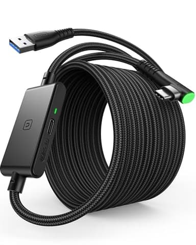 INIU Link Cable 16ft with Charging Port, VR Cable for Meta Oculus Quest 3s Quest 3 2 Pro, Pico 4, PC VR, Steam VR, High Speed USB 3.0 Data Transfer USB C Cable, Charger Cord for VR Headset Accessories