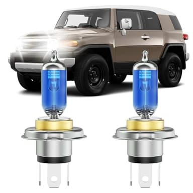 XFLHEHD FJ Cruiser Halogen Headlight Bulbs Fits For 2007-2014 Toyota FJ Cruiser Halogen High Low Beam Combo, Ultra Bright 5000K FJ Cruiser Halogen Bulbs, 12V-100W, Pack of 2