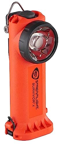 Streamlight 90044 Survivor X USB 250-Lumen USB Rechargeable Right-Angle Firefighter's Flashlight with Rechargeable Battery Pack, Orange