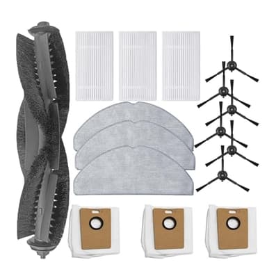 MANYHYAM Replacement Parts for Tapo RV30 Max Plus/ RV30 Max / RV20 Max Plus/ RV20 Max Robot Vacuum Cleaners 16Pcs Accessories 1 Roller Brush 6 Side Brush 3 Dust Bags 3 Mop Pad 3 Filter