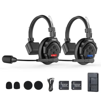 SYNCO XTALK X2 Wireless Intercom Headset System, 2.4GHz Communication Headset for 2-Person with 24H Workingtime 350M/1148FT, Xtalk-Communication-Headsets-Intercom