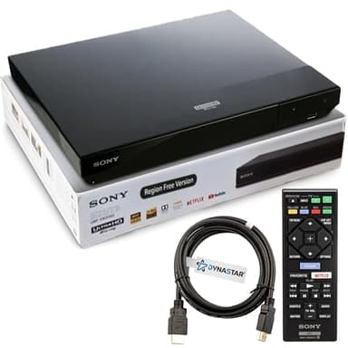 Region Free 4k UHD Blu-ray Player Compatible with Sony UBP-X700M | Multi-Region Code Free | UHD 4K Playback, Blu-ray Zone A, B, C Plus DVD Region 0-8 | 3D, WiFi, 4K Upscaling | Dynastar 6FT HDMI