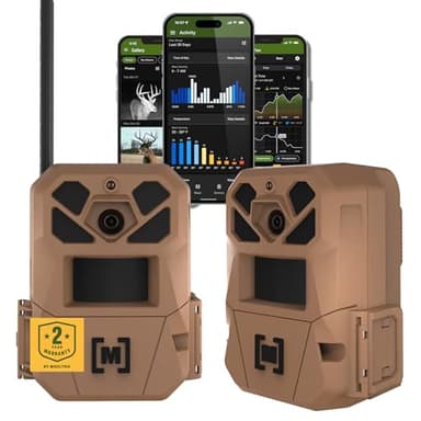 Moultrie Edge 3 Cellular Trail Camera - 2 Pack - 40MP HD Photo Capture - 1080p Low-Glow Flash - GPS - Multi-Carrier Auto-Connect - Built-in Memory - 0.5s Trigger Speed - AI Buck Detection