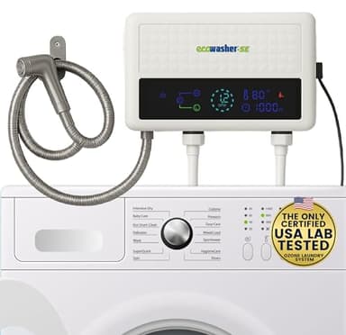 EcoWasher® SE #1 Hard Water Detergent Free “Ozone+Ionization+Magnet” Powered Laundry System | Thousands Sold |Raving Reviews |2 Ozone Settings | Stainless Sprayer | As Seen Fox News