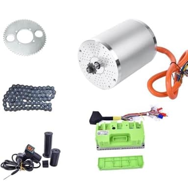 72V 3000W Brushless Motor Kit Max 6700RPM Temperature Sensing Electric DC Motor with 80A 72V Fardriver Controller for Go Kart Electric Motor, Electric Scooter Motorcycle DIY Part(3KW no Bracket)