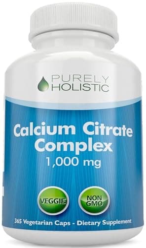 Calcium Citrate 1000mg | Healthy Bone & Teeth Support | High Absorption Cal Citrate | Gentle on Digestion | Vegan & Non-GMO | 3 Month Supply | Calcium Supplements for Women & Men | 365 Capsules