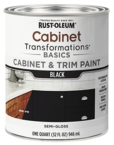 Rust-Oleum 372012 Transformations Basics Cabinet & Trim Paint, Quart, Black