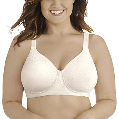 Vanity Fair Women's Beauty Back Full Figure Wirefree Bra (71380-Fashion Colors), Coconut White Lace, 36C