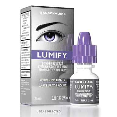 LUMIFY Eye Drops for Red Eyes, Redness Reliever for Brighter Looking Eyes, Works in 1 Minute & Lasts Up to 8 Hours, Eye Drops, 0.08 Fl Oz (2.5 mL)