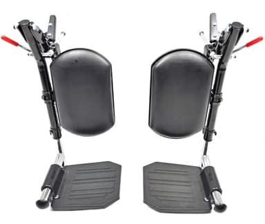 Wheelchair Elevating Legrests with Padded Calf Pads, Composite Footplates, Fits Most Standard wheelchairs of All Brands. Wheelchair Parts,Same Functional Structure as LK3JELR,T94,(1Pr, Black)