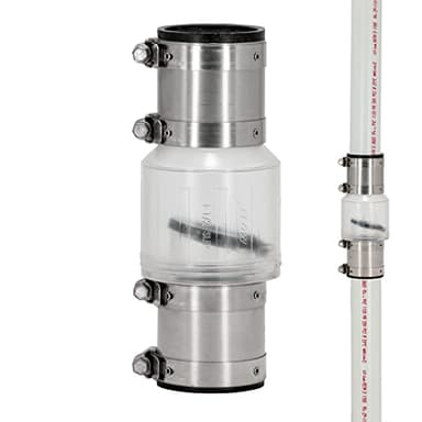 ProCheck Quiet Silent Sump Pump Check Valve With Stainless Steel Vibration Resistant Couplings, 1-1/2“