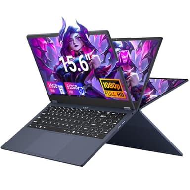 Tunhail 15.6 inch 2 in 1 Laptop, Touchscreen Laptop Core m3-8100Y (up to 3.4 GHz), Laptop 16GB RAM 512GB SSD, 1920X1080 FHD, WiFi 5 BT5.0Numeric Keypad, 360° Rotating Touch Screen