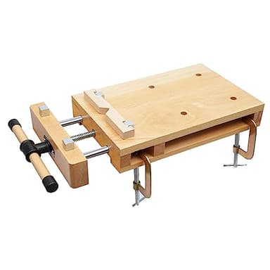 Woodworking Bench Vise - Hard Wood Vise for Workbench with 4 Bench Dogs and 2 Clips, Wood Bench Vises Kit Workbench Top Whittling Vise Woodworking Tools Work Benches for Garage Studios