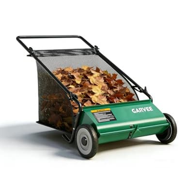 Push Lawn Sweeper, 26 Inch Extra-Wide 4-Brush System, 7 cu.ft. Mesh Bag, Heavy Duty Steel Frame, Height-Adjustable Yard & Garden Cleaner for Leaves and Grass