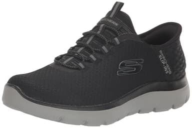 Skechers Men's Summits High Range Hands Free Slip-in Sneaker, Black/Charcoal, 9