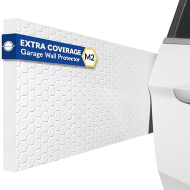 Garage Planet M2 Garage Wall Protector Car Door Wall Protector, Tool-Free, Designed in Australia (White, 2 Pack)