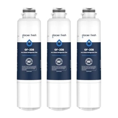 GLACIER FRESH DA29-00020B Refrigerator Water Filter Compatible with Samsung DA29-00020A/B, DA29-00020B-1, HAF-CIN/EXP, 46-9101, RF4267HARS For French Door Fridge Kitchen (3 PACK)