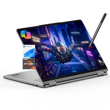 Lenovo Yoga 7 7i 2-in-1 Laptop 16" FHD+ Touchscreen, AMD Ryzen 7 8840HS, 16GB RAM, 512GB SSD, Stylus Pen Included, AI PC, Backlit Keyboard, Fingerprint Reader, FHD IR Webcam, Wi-Fi 6E, Arctic Gray