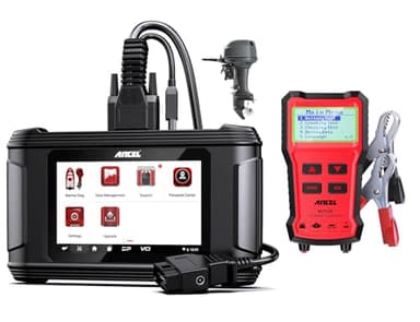 ANCEL MR500 Marine Diagnostic Tool for Yamaha (2003–2022) with ANCEL BST100 Car Battery Tester, – Jet Ski & Outboard Engine Scanner, 15+ Service Functions, Read/Clear Codes, Live Data, Active Tests