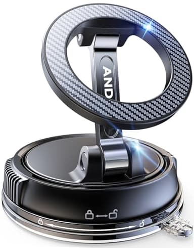 ANDERY Car Phone Holder for Magsafe [78+LBS Strongest Suction & 2400gf Strongest Magnetic] 360° Adjustable Car Phone Mount, Phone Holders for Your Car for iPhone 17-12 Pro Max Air Plus (Carbon Fiber)