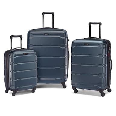 Samsonite Omni PC Hardside Expandable Luggage with Spinner Wheels, Teal, 3-Piece Set (20/24/28)