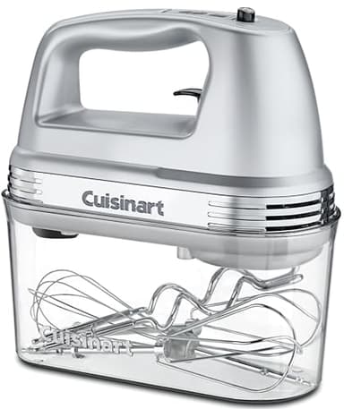 Cuisinart Power Advantage Plus 9-Speed Hand Mixer, 220W Motor, Electric Mixer with Dishwasher-Safe Beaters, Storage Case, HM-90BCS, Brushed Chrome