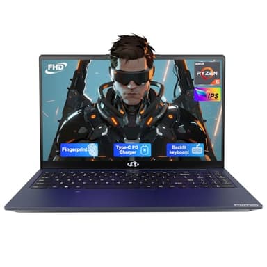 NIMO 15.6'' FHD IPS Student-Laptop-Computer - 16GB RAM 512GB SSD, AMD Ryzen 5(Beat i5-1135G7, 4 Cores Up to 3.7GHz), 65W Type-C, 2 Years Warranty, Fingerprint, Backlit Keyboard, Wi-Fi 5, BT5.2